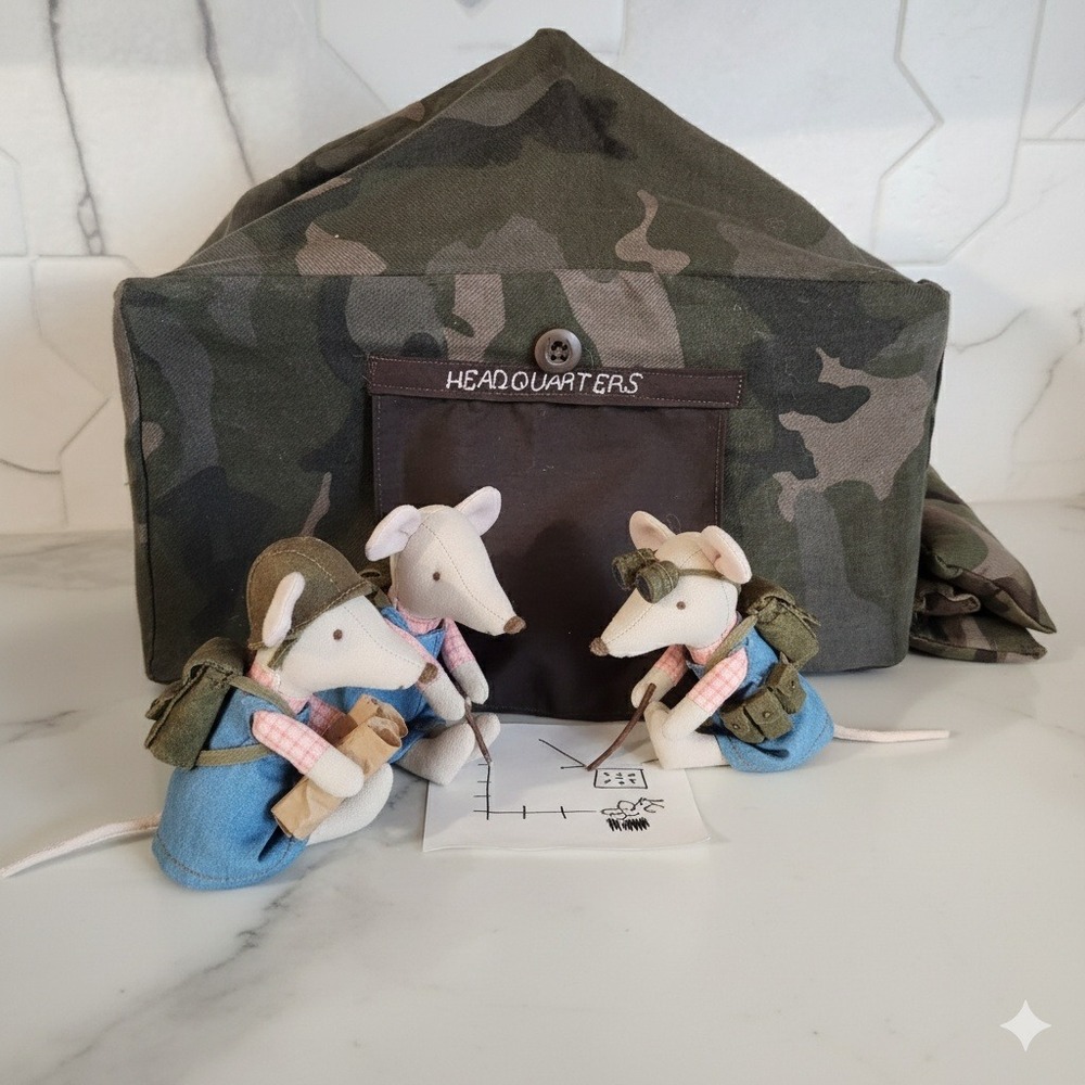The "Aiden" Mouse Sized Camouflage Tent Headquarters GI Joe Barbie‎ MilitaryArmy